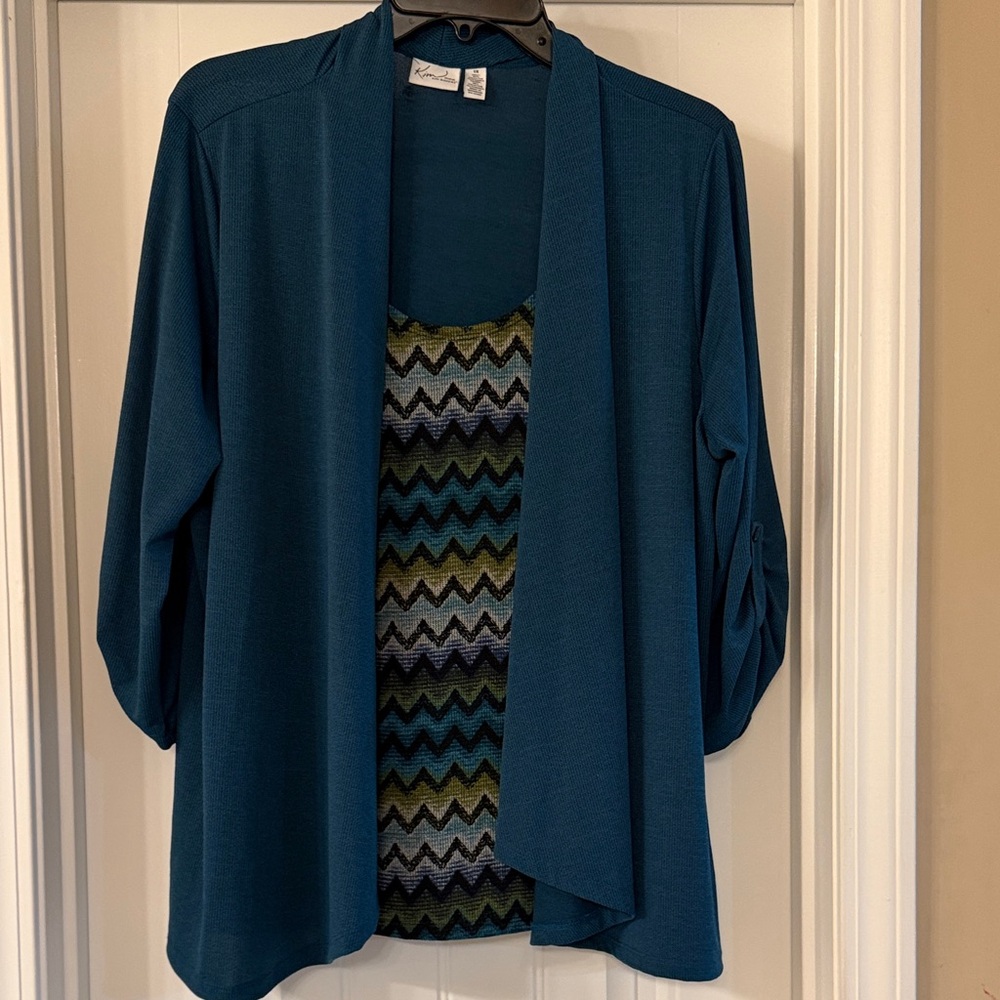 Kim Rogers teal Cardigan dress Sweater
